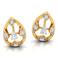 Daily Spark Teardrop Lattice Diamond Stud Earrings