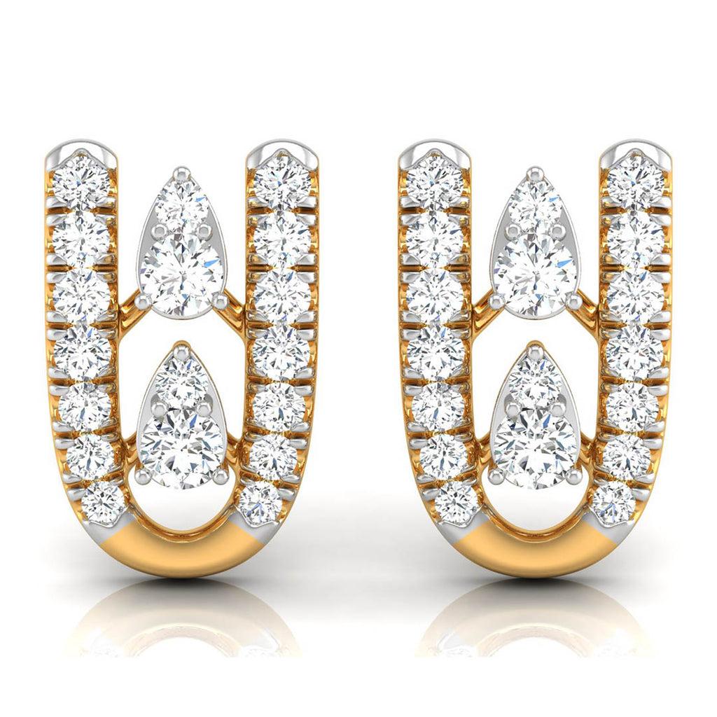 Daily Spark Twin Arc Diamond Stud Earrings
