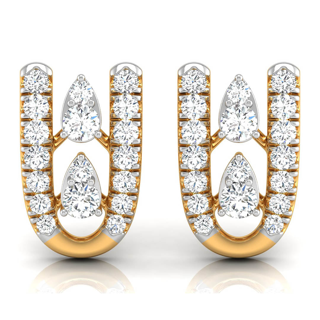 Daily Spark Twin Arc Diamond Stud Earrings