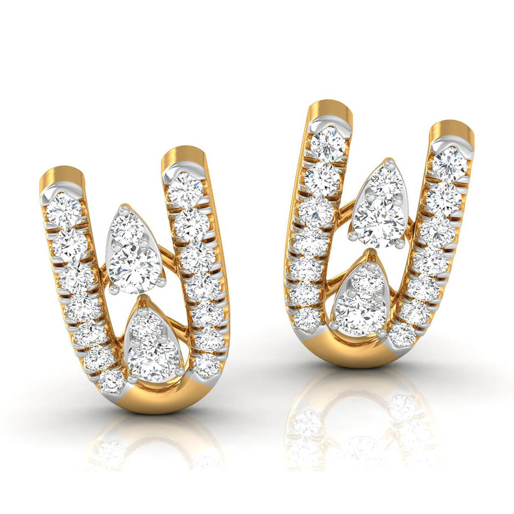 Daily Spark Twin Arc Diamond Stud Earrings