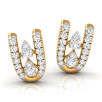 Daily Spark Twin Arc Diamond Stud Earrings