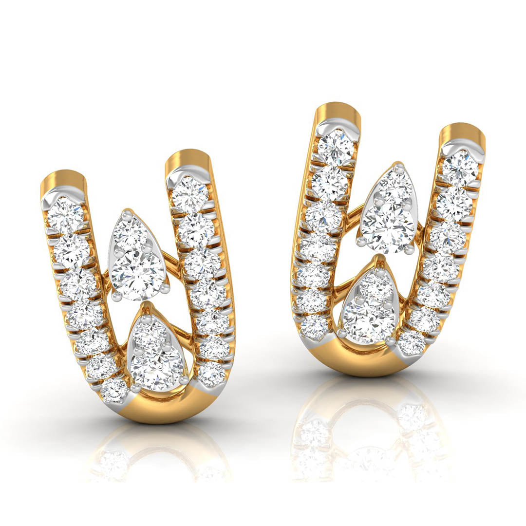 Daily Spark Twin Arc Diamond Stud Earrings