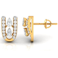 Daily Spark Twin Arc Diamond Stud Earrings