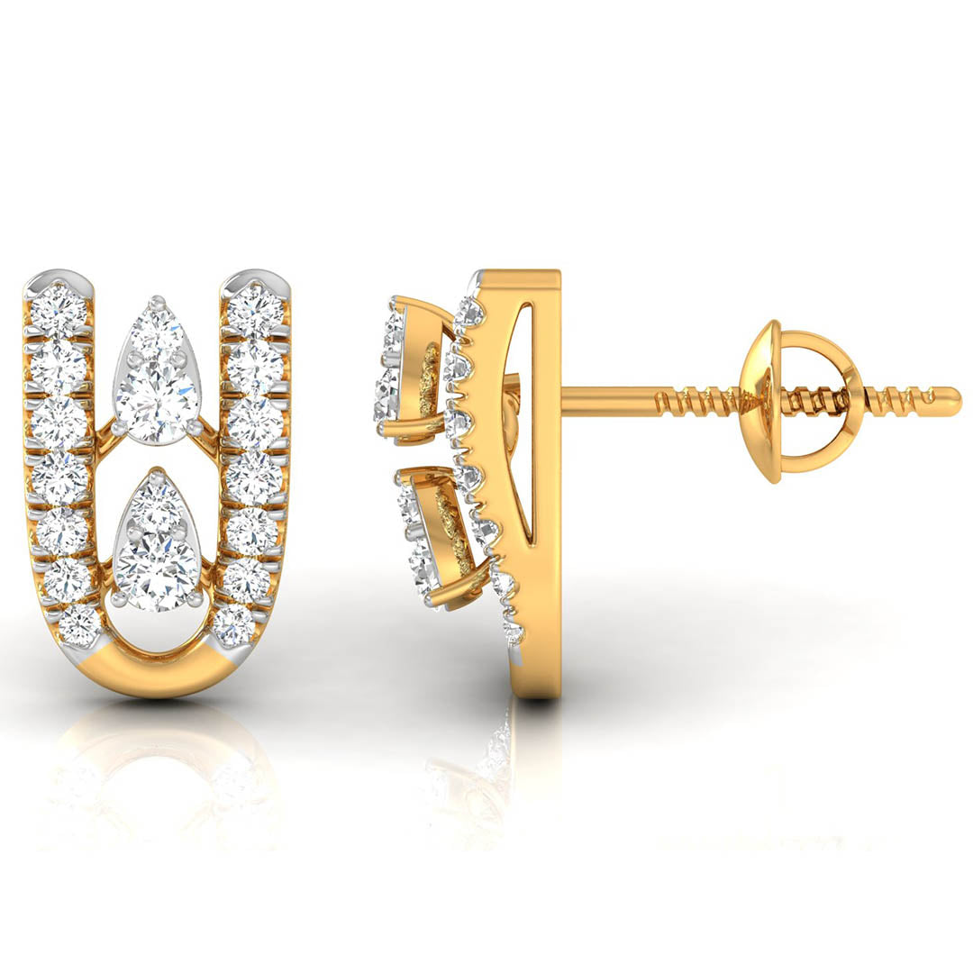 Daily Spark Twin Arc Diamond Stud Earrings