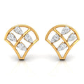 Daily Spark Shell Fan Diamond Stud Earrings