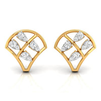 Daily Spark Shell Fan Diamond Stud Earrings