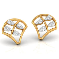 Daily Spark Shell Fan Diamond Stud Earrings
