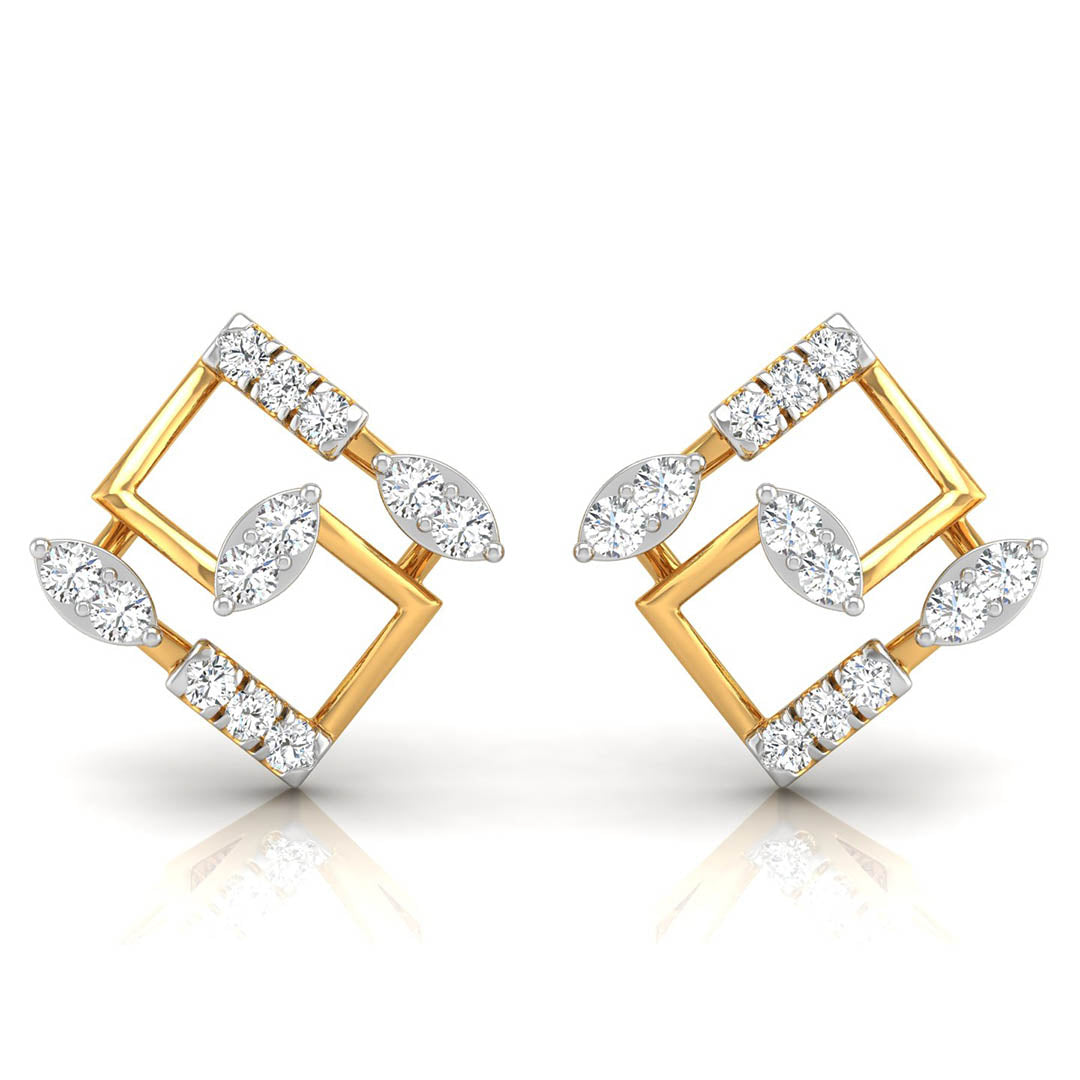 Daily Spark Kite Frame Diamond Stud Earrings