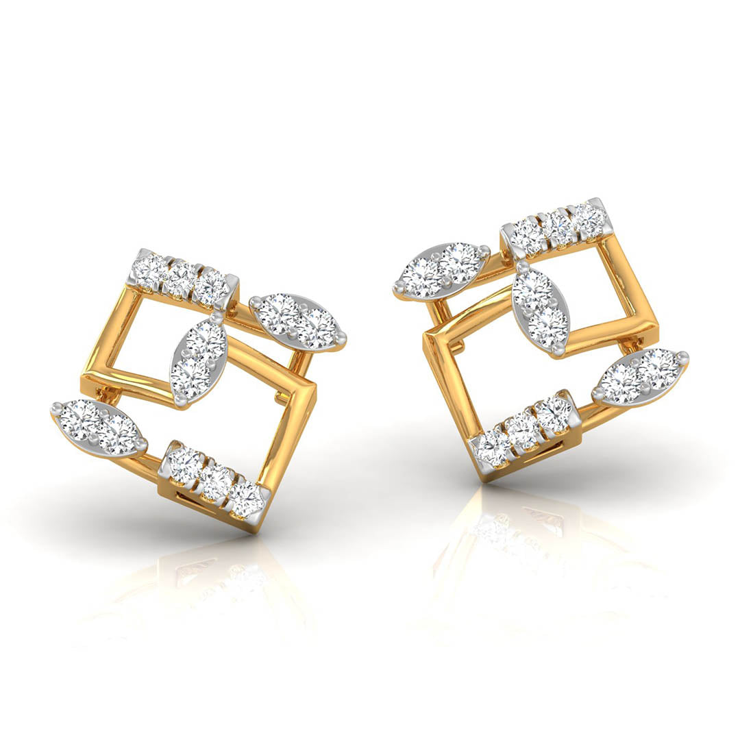 Daily Spark Kite Frame Diamond Stud Earrings