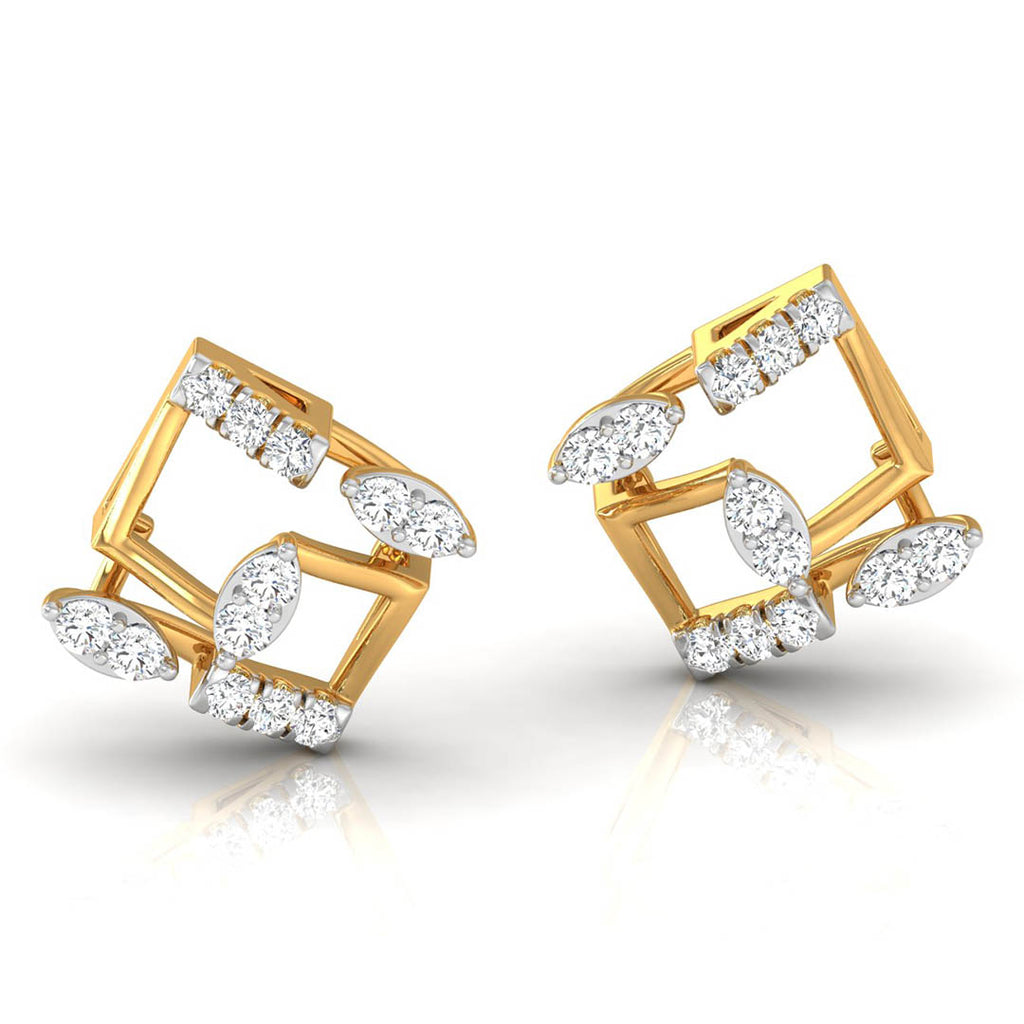 Daily Spark Kite Frame Diamond Stud Earrings
