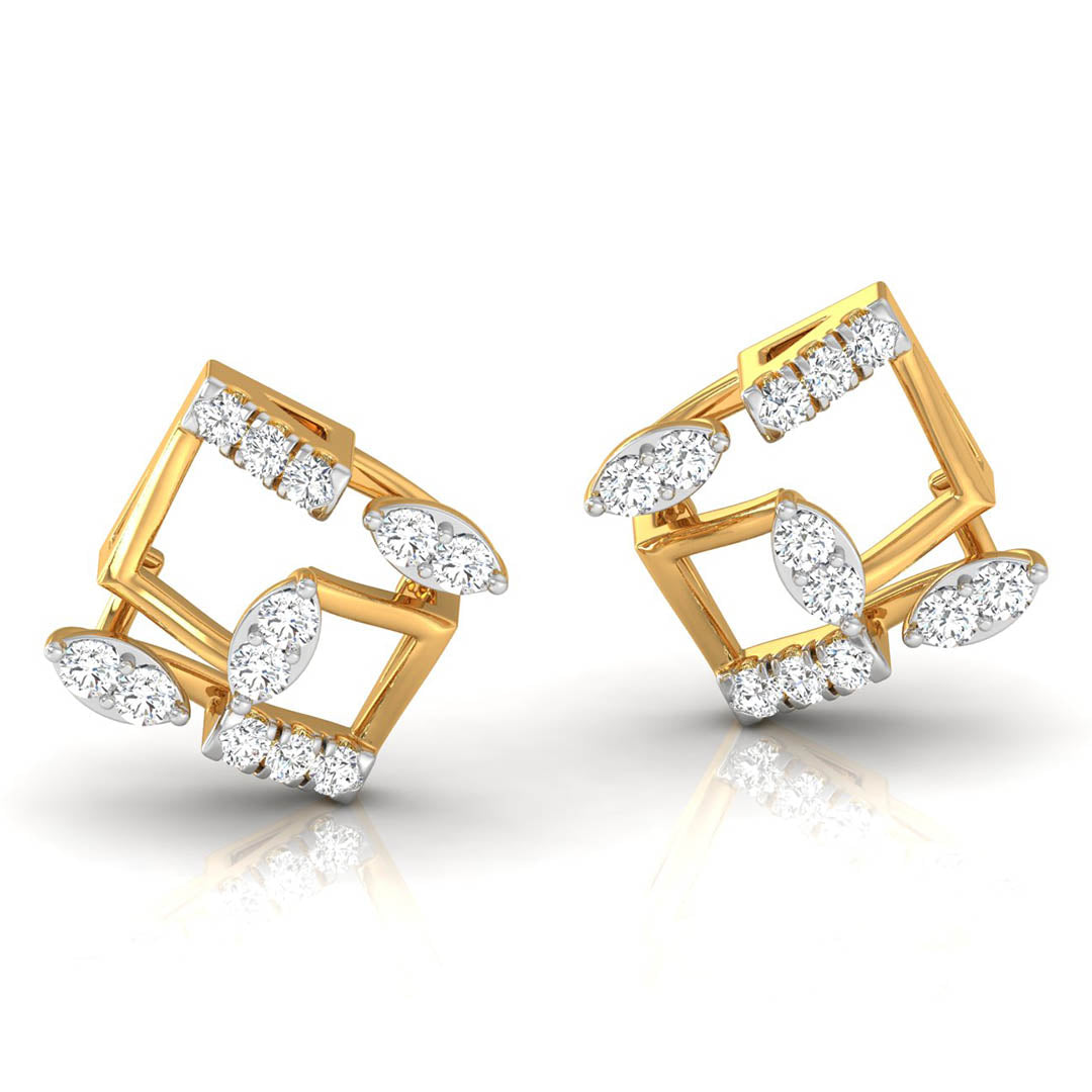 Daily Spark Kite Frame Diamond Stud Earrings