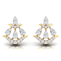 Daily Spark Crown Plume Diamond Stud Earrings