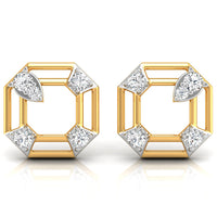 Daily Spark Octagon Deco Diamond Stud Earrings