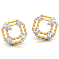 Daily Spark Octagon Deco Diamond Stud Earrings