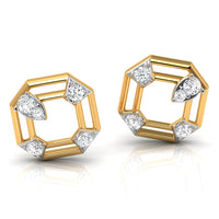 Daily Spark Octagon Deco Diamond Stud Earrings