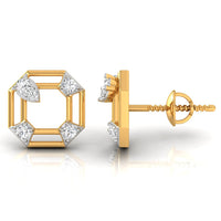 Daily Spark Octagon Deco Diamond Stud Earrings