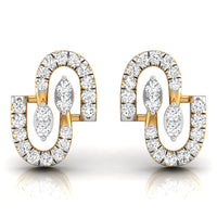 Daily Spark Linked Ovals Diamond Stud Earrings