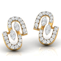 Daily Spark Linked Ovals Diamond Stud Earrings