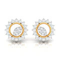 Daily Spark Sunburst Halo Diamond Stud Earrings