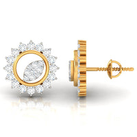 Daily Spark Sunburst Halo Diamond Stud Earrings