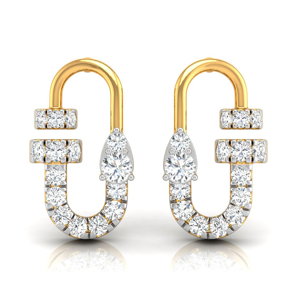 Daily Spark Link Loop Diamond Stud Earrings