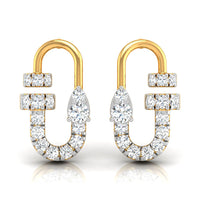 Daily Spark Link Loop Diamond Stud Earrings