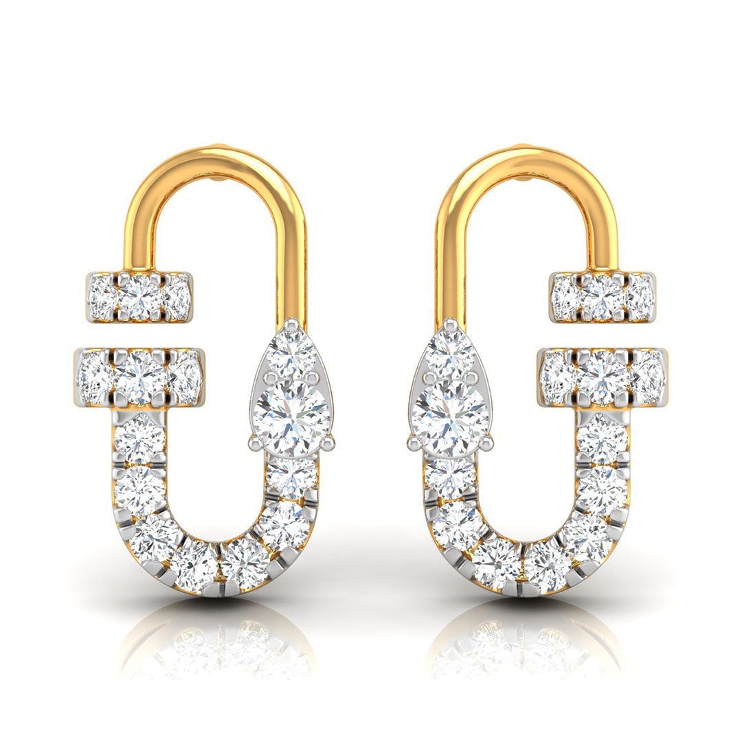 Daily Spark Link Loop Diamond Stud Earrings