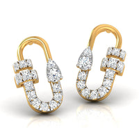 Daily Spark Link Loop Diamond Stud Earrings