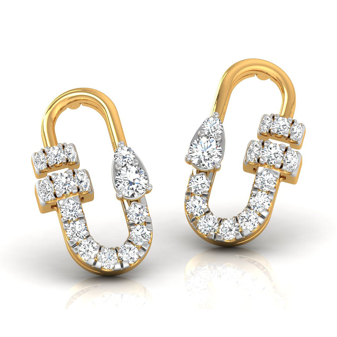 Daily Spark Link Loop Diamond Stud Earrings