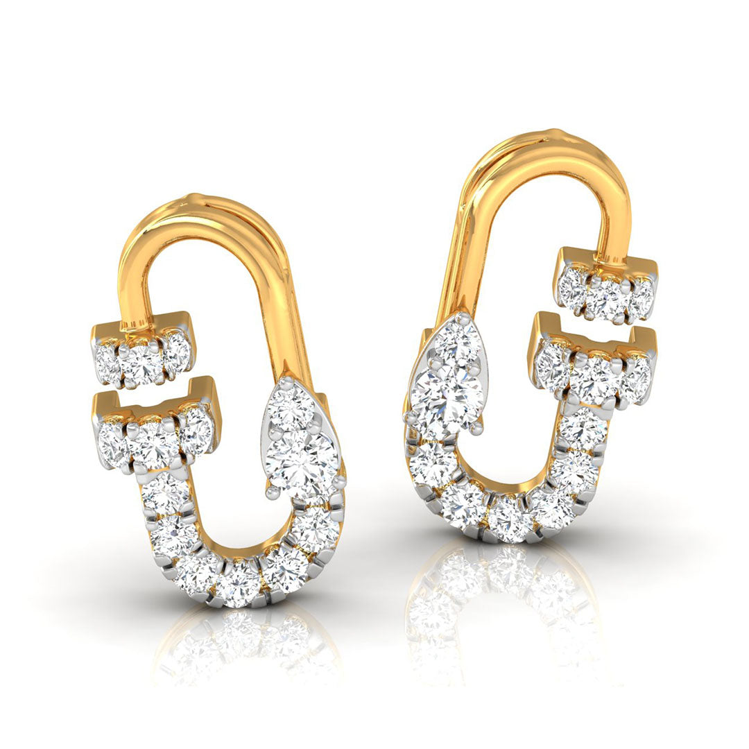 Daily Spark Link Loop Diamond Stud Earrings
