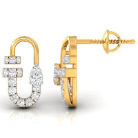 Daily Spark Link Loop Diamond Stud Earrings