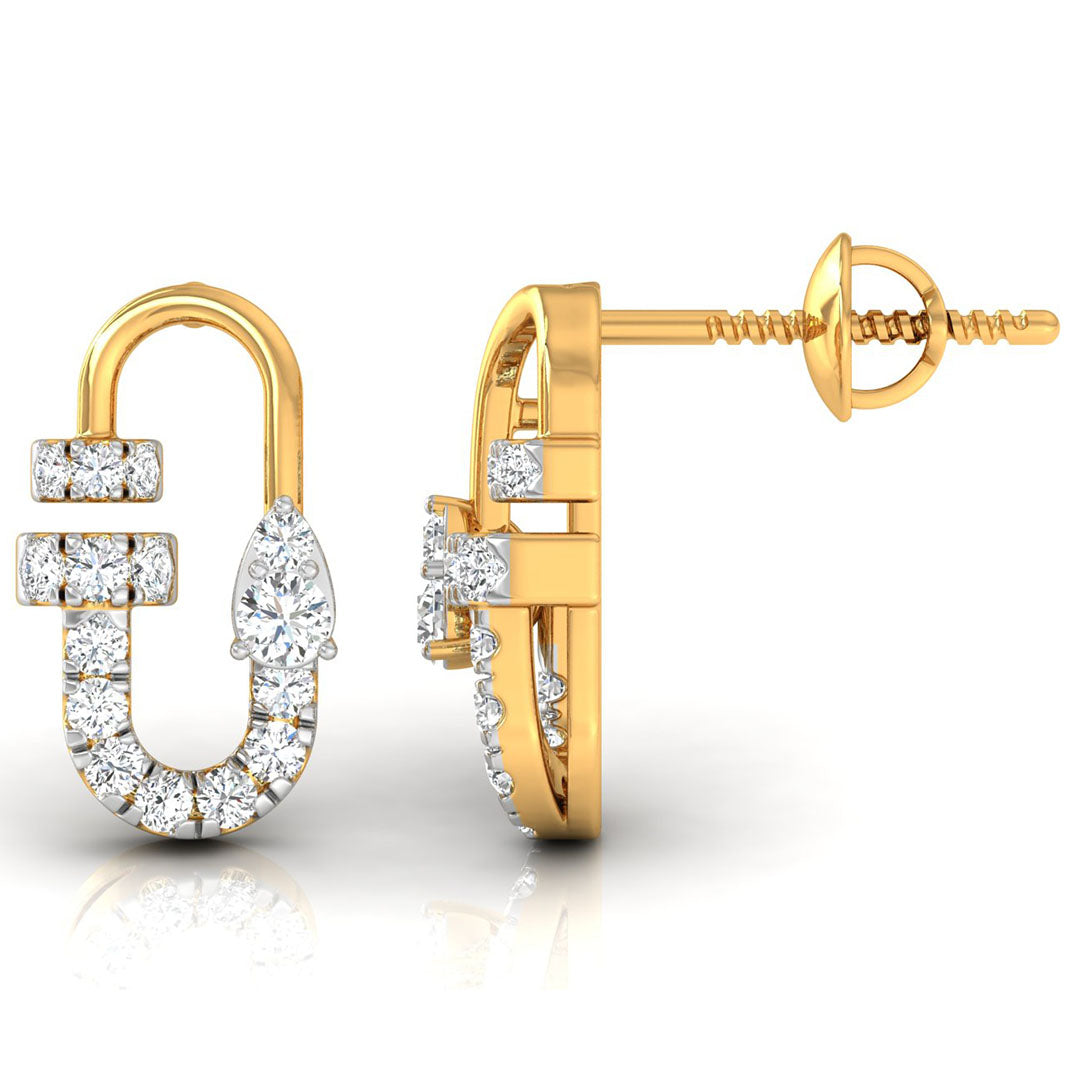 Daily Spark Link Loop Diamond Stud Earrings