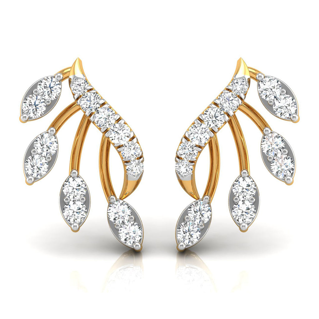 Daily Spark Laurel Vine Diamond Stud Earrings