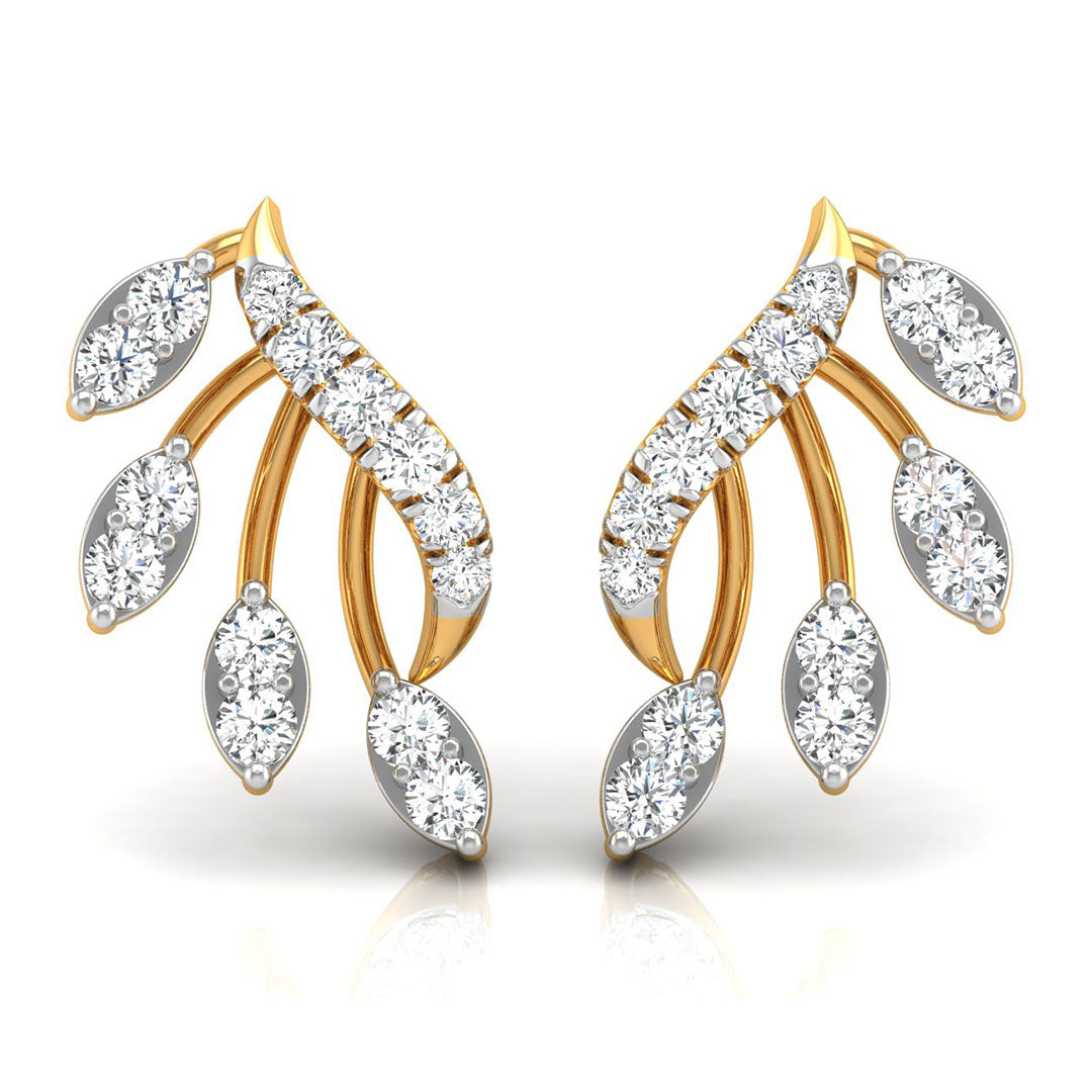 Daily Spark Laurel Vine Diamond Stud Earrings