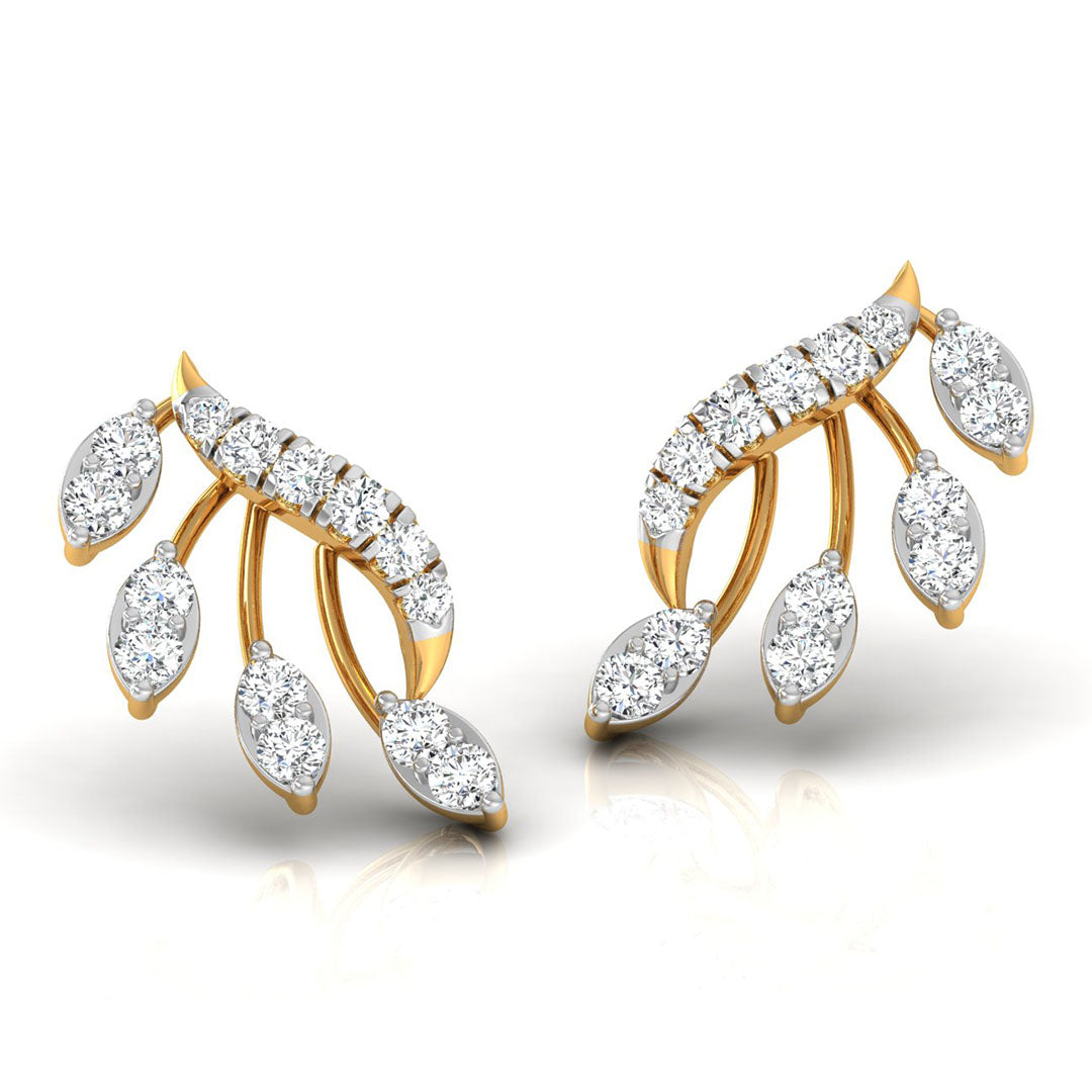 Daily Spark Laurel Vine Diamond Stud Earrings