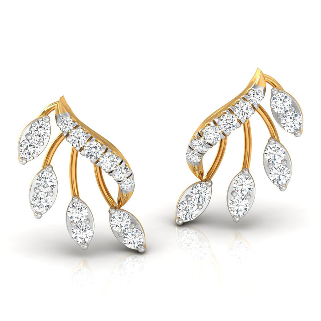 Daily Spark Laurel Vine Diamond Stud Earrings