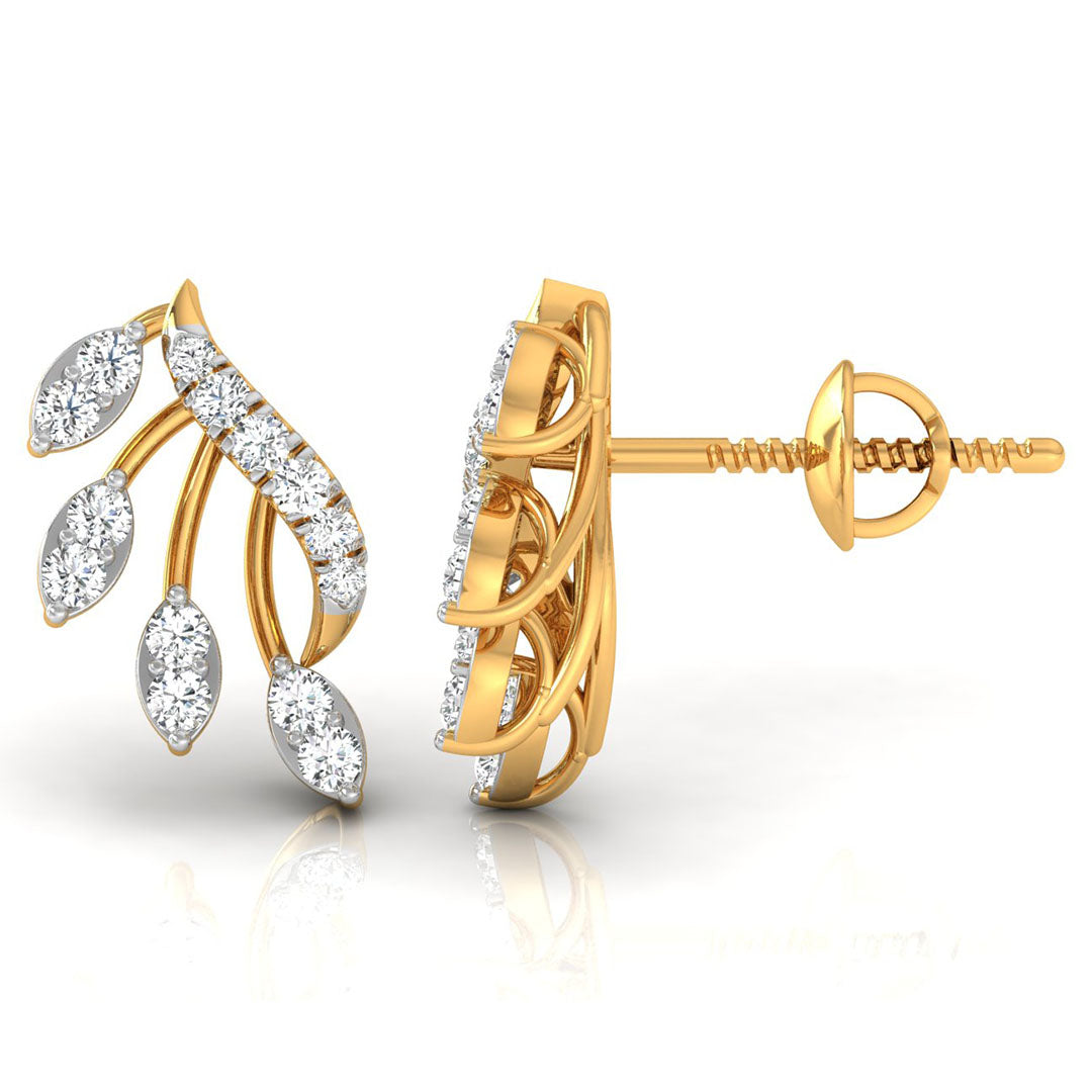 Daily Spark Laurel Vine Diamond Stud Earrings