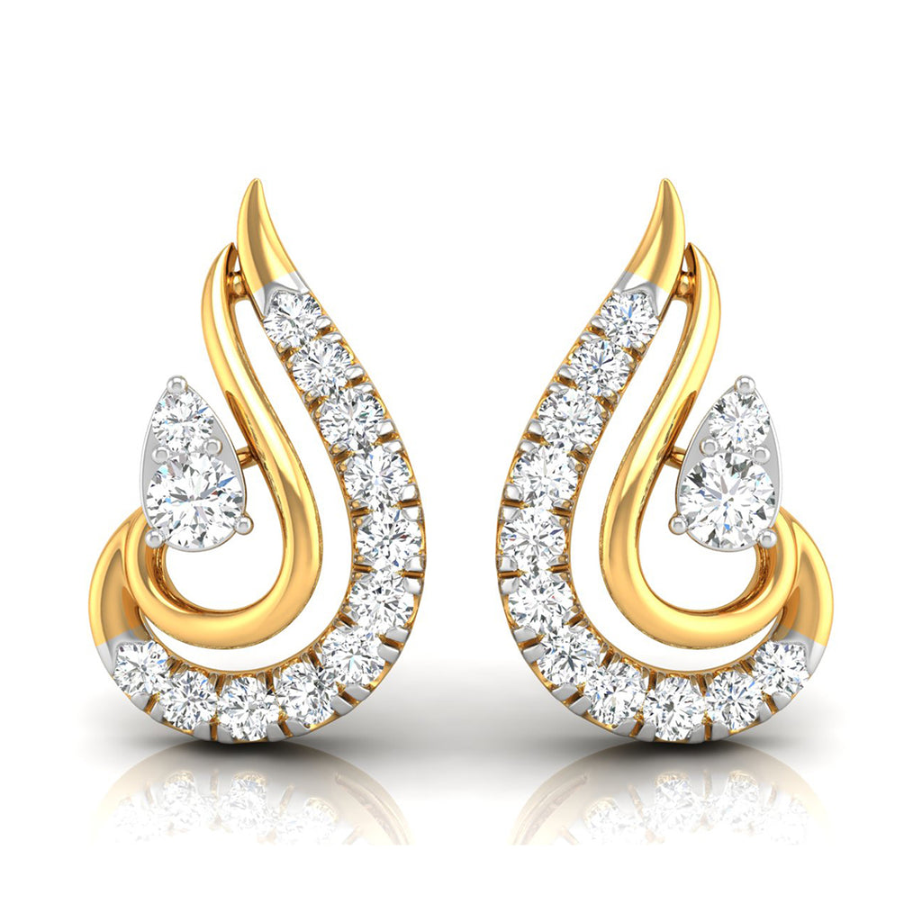 Daily Spark Paisley Swirl Diamond Stud Earrings