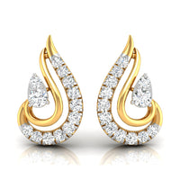 Daily Spark Paisley Swirl Diamond Stud Earrings