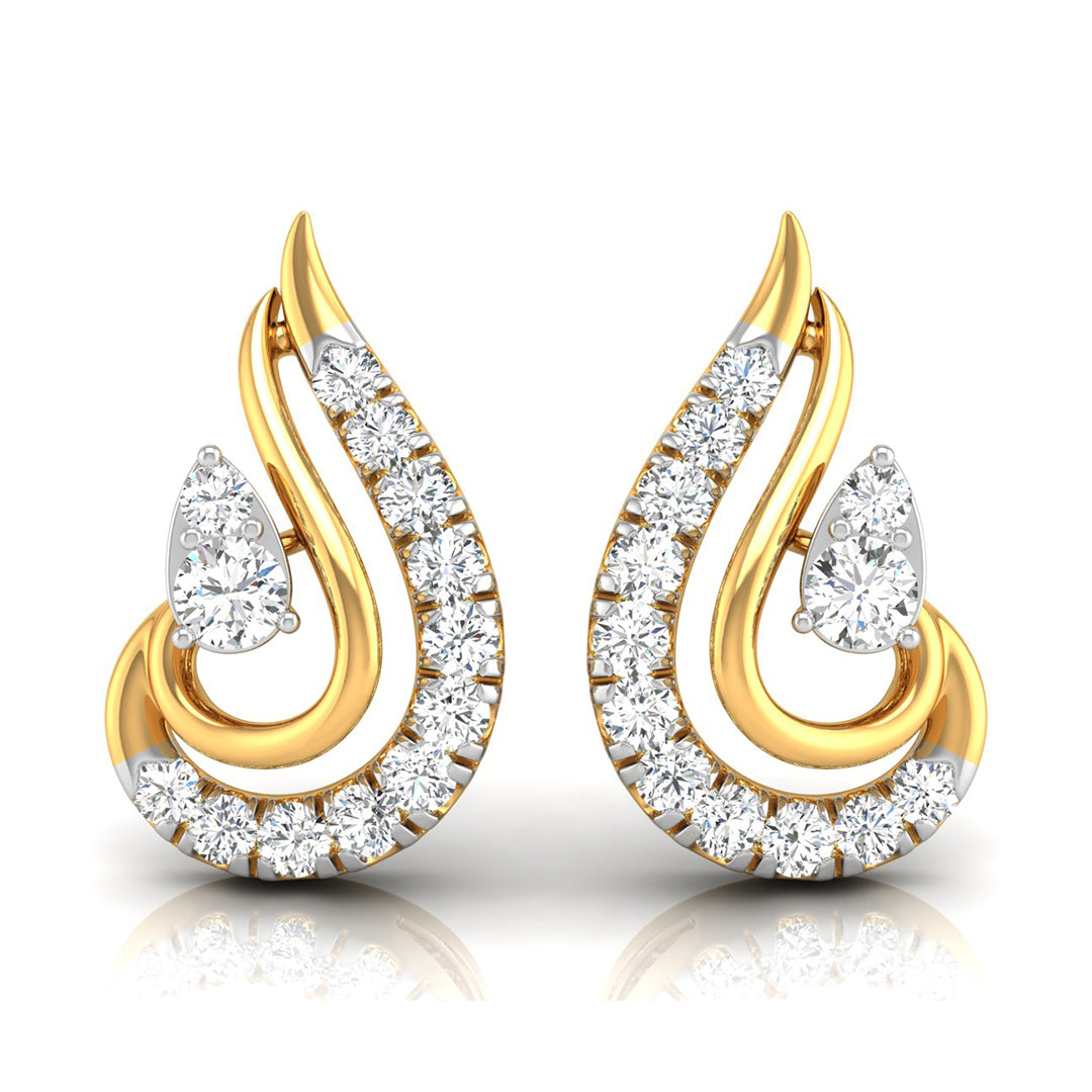 Daily Spark Paisley Swirl Diamond Stud Earrings