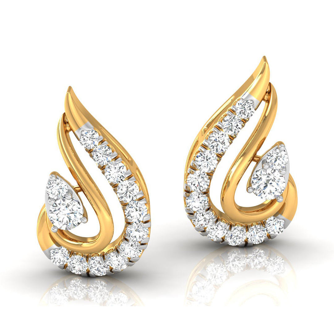 Daily Spark Paisley Swirl Diamond Stud Earrings