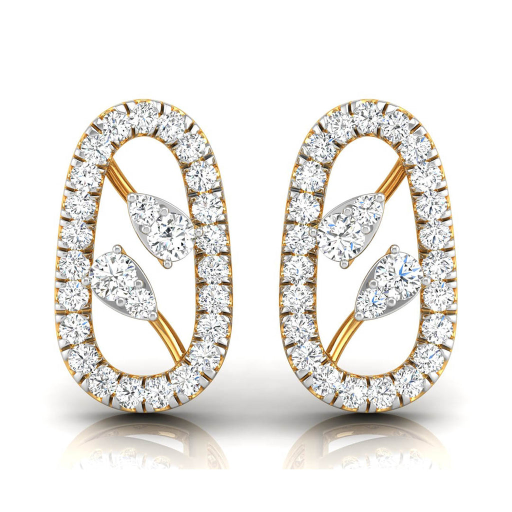 Daily Spark Oval Link Halo Diamond Stud Earrings