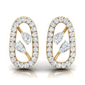 Daily Spark Oval Link Halo Diamond Stud Earrings