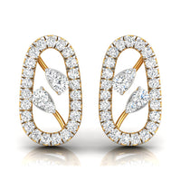 Daily Spark Oval Link Halo Diamond Stud Earrings