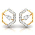 Daily Spark Hexagon Solitaire Diamond Stud Earrings