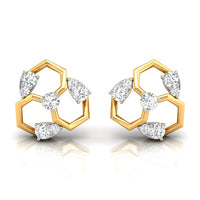 Daily Spark Hex Cluster Diamond Stud Earrings