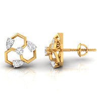 Daily Spark Hex Cluster Diamond Stud Earrings