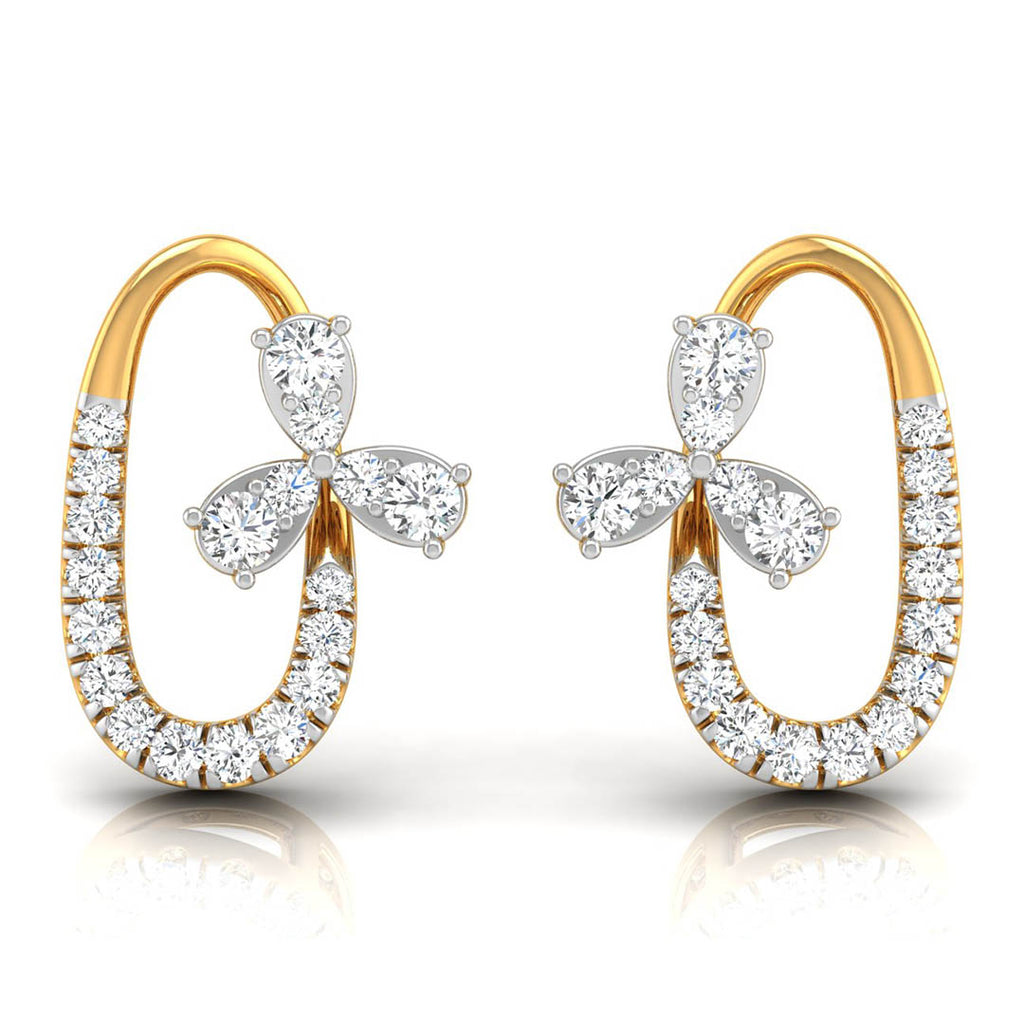 Daily Spark Oval Blossom Diamond Stud Earrings