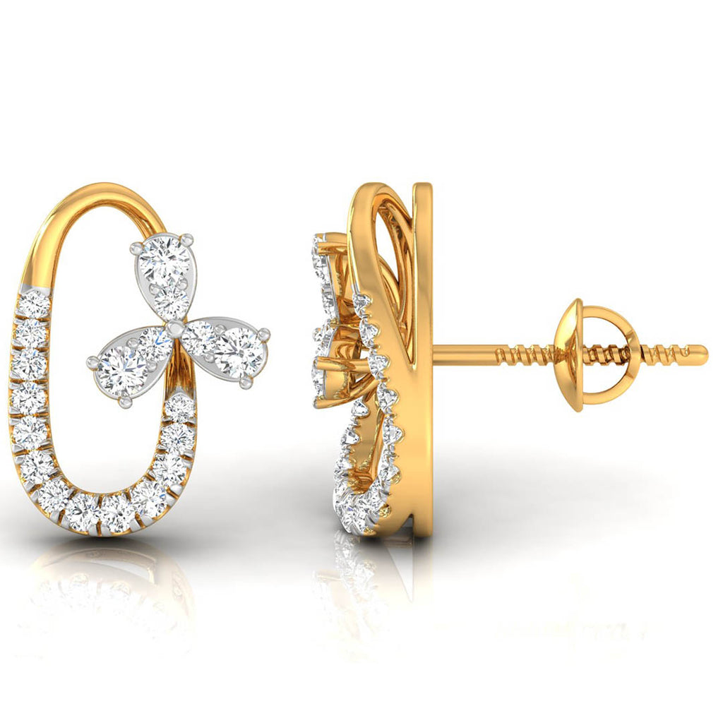 Daily Spark Oval Blossom Diamond Stud Earrings