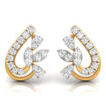Daily Spark Paisley Leaf Diamond Stud Earrings